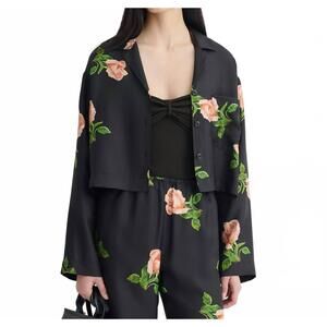 NEW NANUSHKA vally cropped top in black/roses